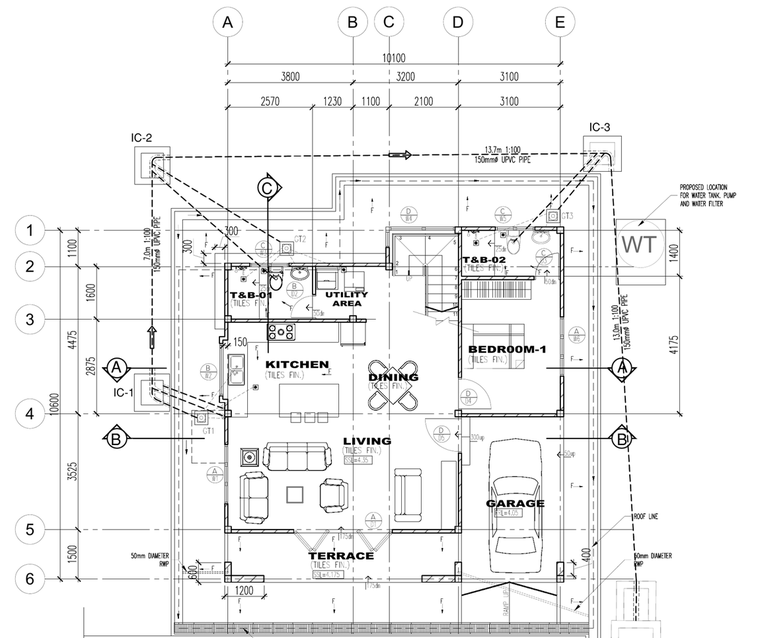 The floor plan the model was built from