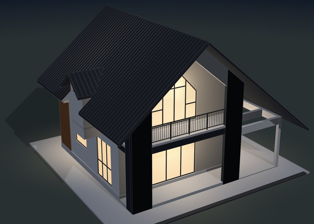 Sample house by night