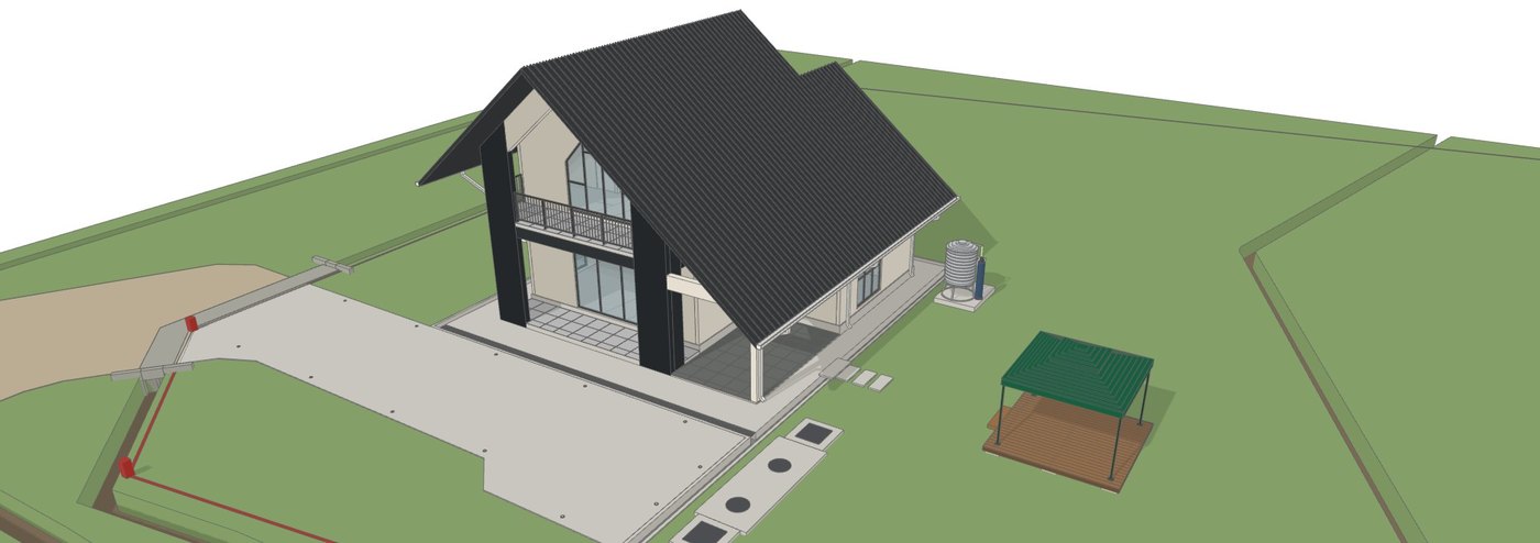 The sample house and its plot as drawn